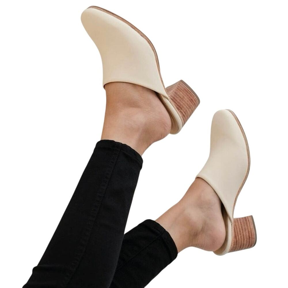NISOLO All-Day Heeled Mule in Bone White Size US 10 New in Box MSRP $170
